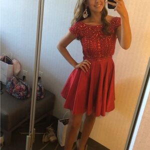 Red Sherri Hill Cocktail Dress Size 2